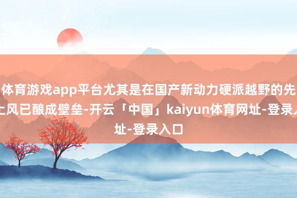 体育游戏app平台尤其是在国产新动力硬派越野的先发上风已酿成壁垒-开云「中国」kaiyun体育网址-登录入口