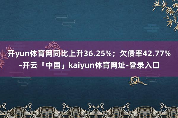 开yun体育网同比上升36.25%；欠债率42.77%-开云「中国」kaiyun体育网址-登录入口