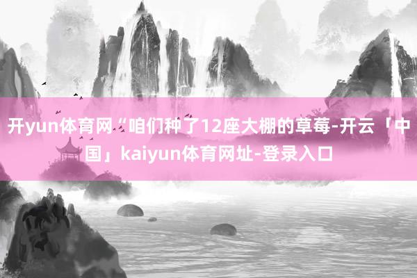 开yun体育网“咱们种了12座大棚的草莓-开云「中国」kaiyun体育网址-登录入口