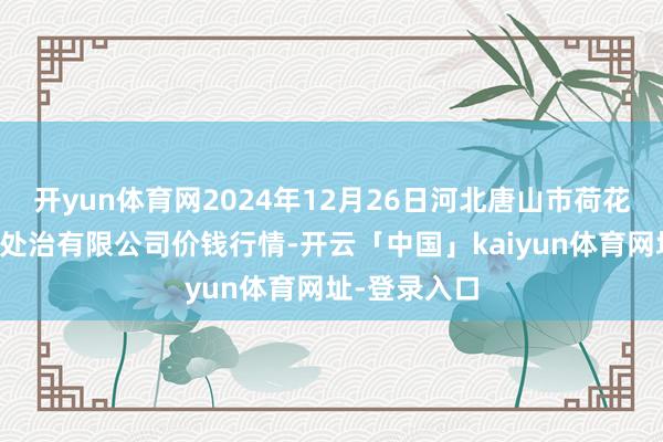 开yun体育网2024年12月26日河北唐山市荷花坑市集规划处治有限公司价钱行情-开云「中国」kaiyun体育网址-登录入口