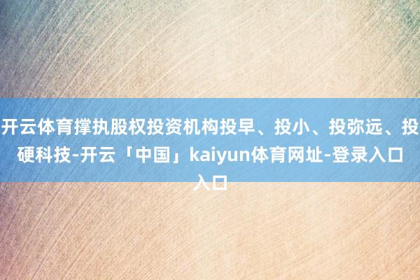 开云体育撑执股权投资机构投早、投小、投弥远、投硬科技-开云「中国」kaiyun体育网址-登录入口