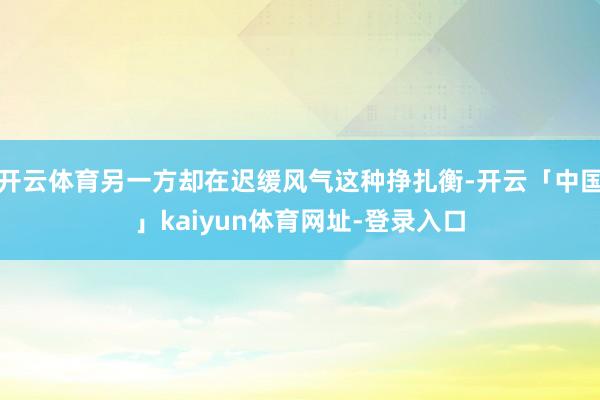 开云体育另一方却在迟缓风气这种挣扎衡-开云「中国」kaiyun体育网址-登录入口
