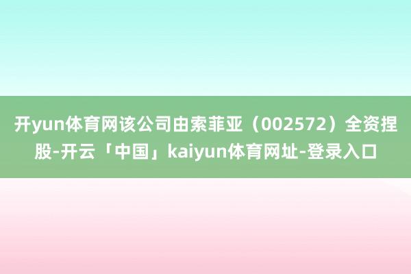 开yun体育网该公司由索菲亚（002572）全资捏股-开云「中国」kaiyun体育网址-登录入口