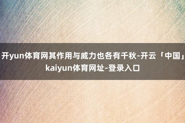 开yun体育网其作用与威力也各有千秋-开云「中国」kaiyun体育网址-登录入口