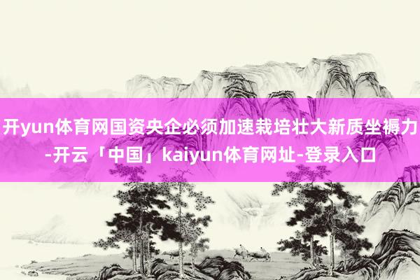 开yun体育网国资央企必须加速栽培壮大新质坐褥力-开云「中国」kaiyun体育网址-登录入口