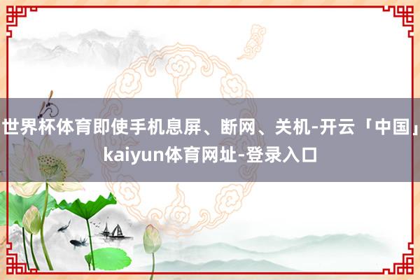 世界杯体育即使手机息屏、断网、关机-开云「中国」kaiyun体育网址-登录入口