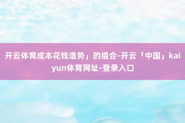 开云体育成本花钱造势」的组合-开云「中国」kaiyun体育网址-登录入口