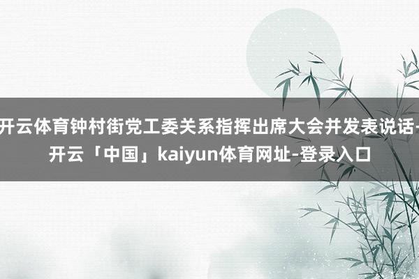 开云体育钟村街党工委关系指挥出席大会并发表说话-开云「中国」kaiyun体育网址-登录入口