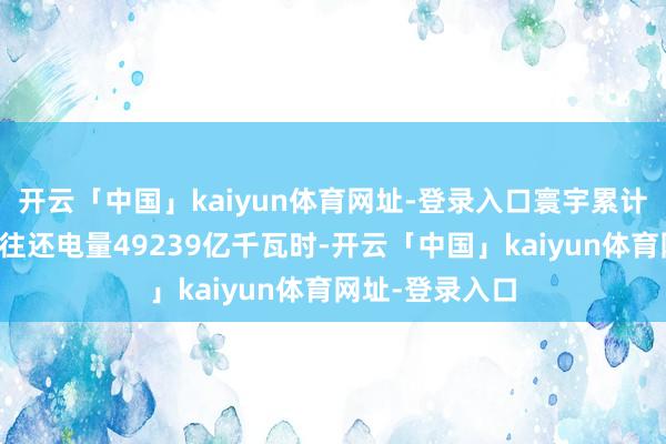 开云「中国」kaiyun体育网址-登录入口寰宇累计完成电力商场往还电量49239亿千瓦时-开云「中国」kaiyun体育网址-登录入口