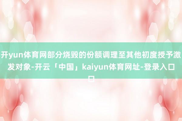 开yun体育网部分烧毁的份额调理至其他初度授予激发对象-开云「中国」kaiyun体育网址-登录入口