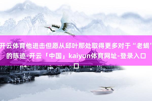开云体育他进击但愿从邱叶那处取得更多对于“老蝎”的陈迹-开云「中国」kaiyun体育网址-登录入口